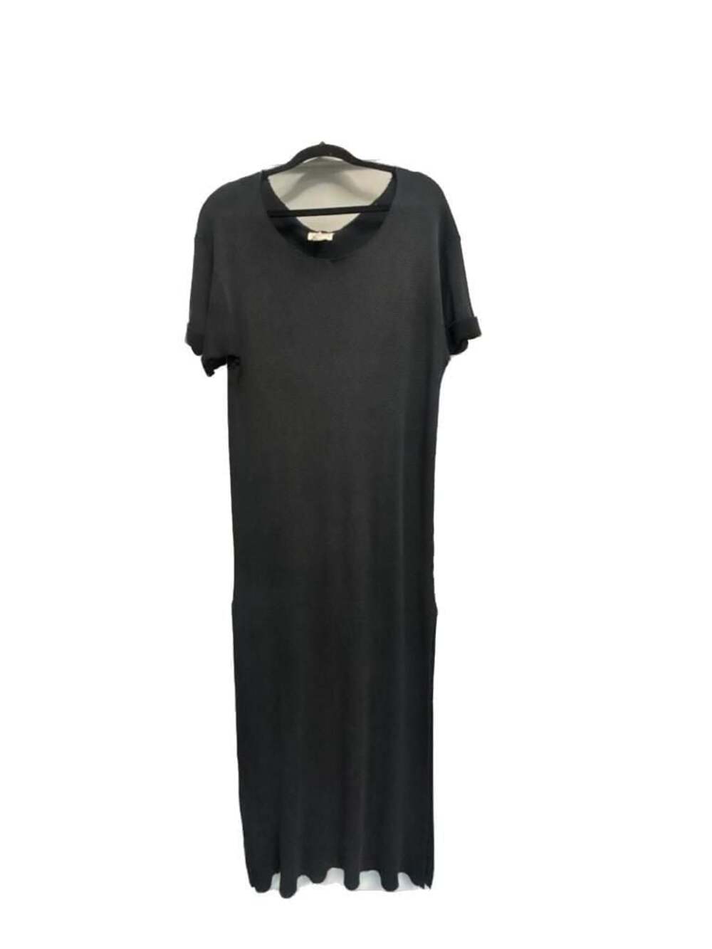Free People Black Thermal Midi Dress with Embroidered Detail Size S